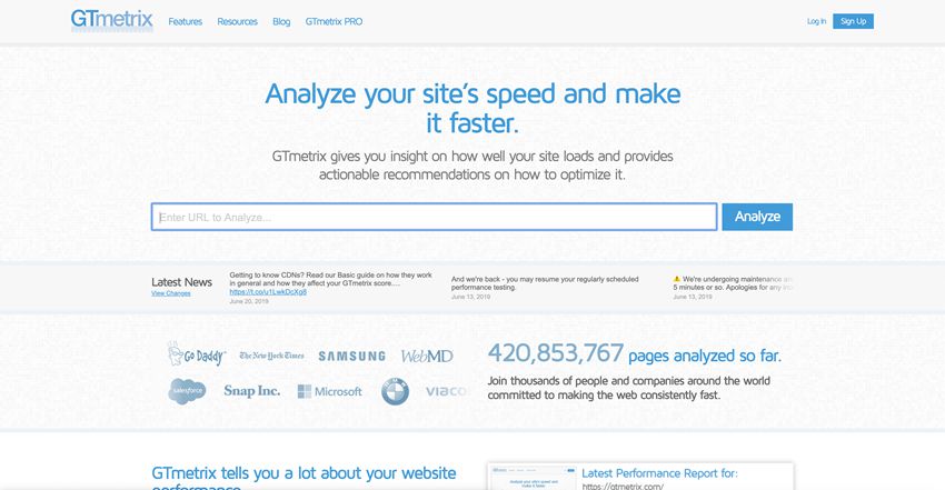 GTMetrix - Website Page Speed Test Tool