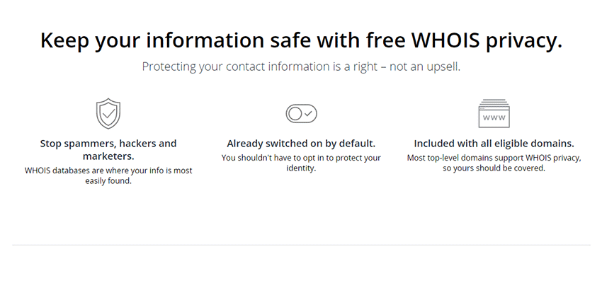Free Whois Privacy at Hover