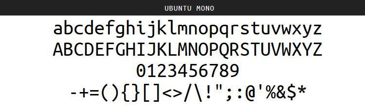 Ubuntu Mono free programming code fonts