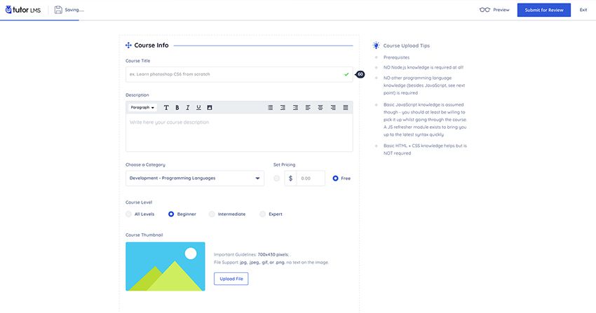 Frontend Course Builder