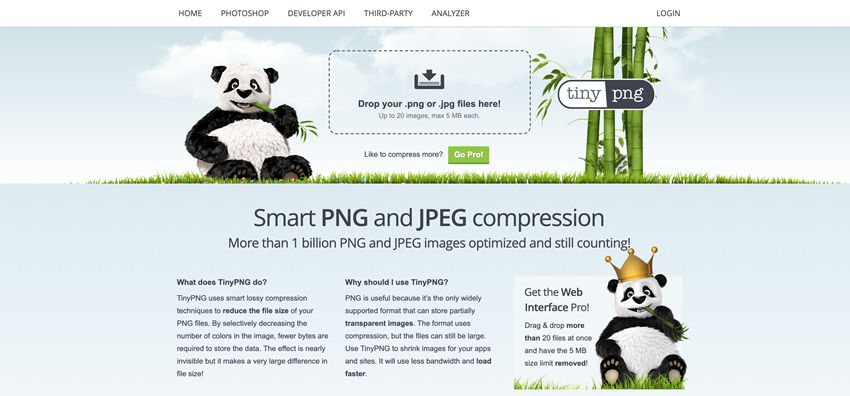 tinypng image compression tool
