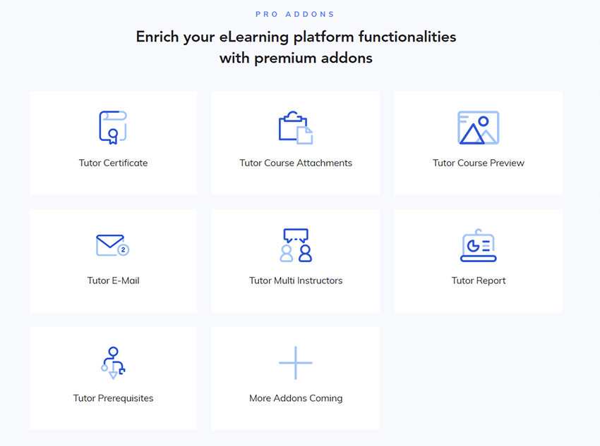 Tutor LMS Premium Addons.