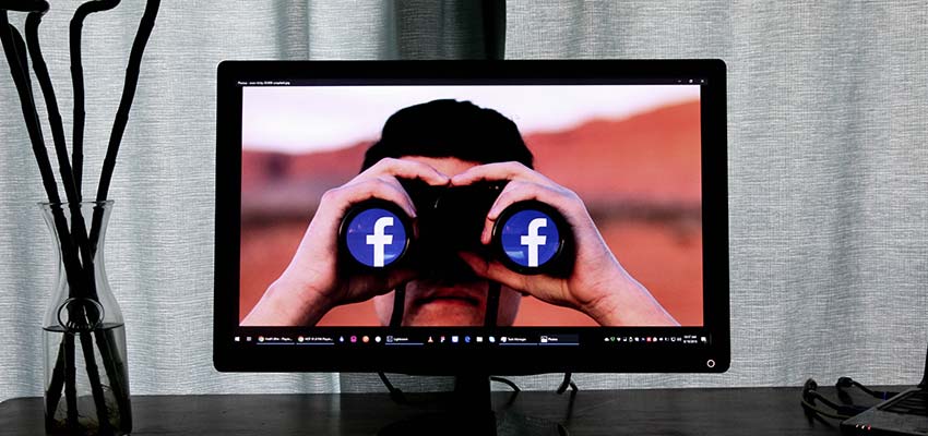 Man looking through binoculars.