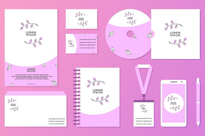 Feminine Corporate Identity Template EPS SVG