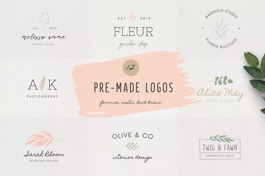 10 Free Collections of Feminine Logo Templates for Designers - Ensegna Blog