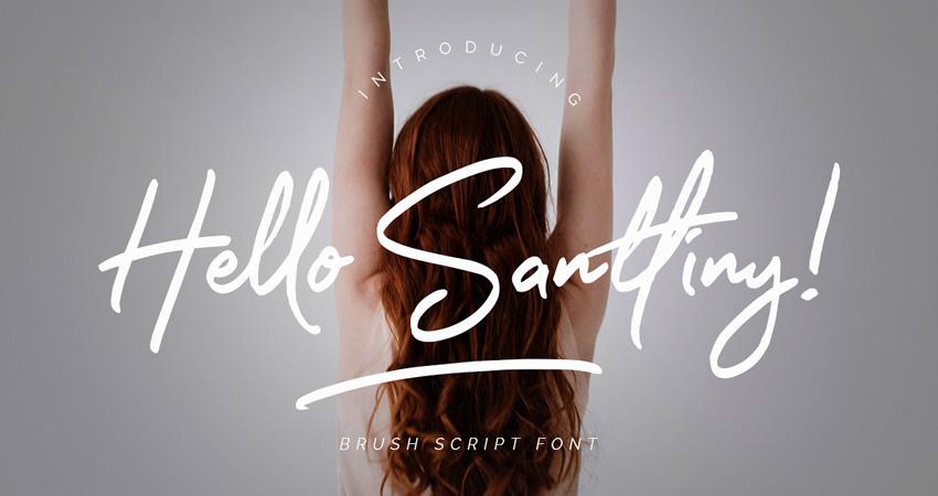 Free Hello Santtiny Brush Script Font