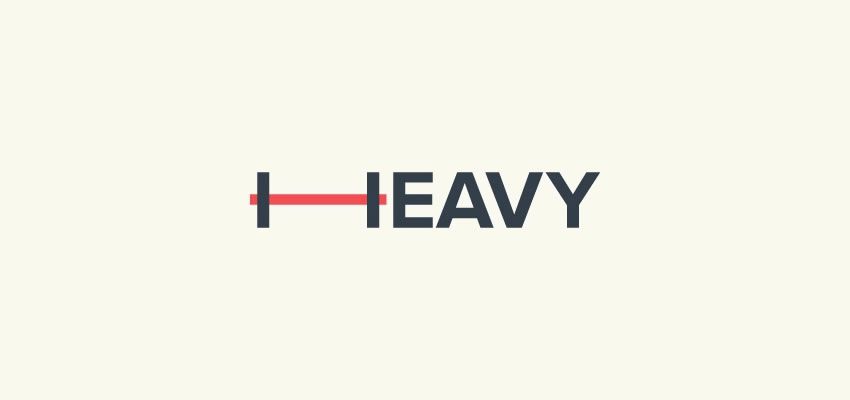 Heavy Logotype clever typography in logo design