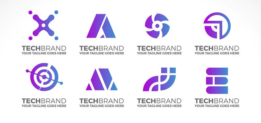 Technology Logo Collection clever typography in logo design