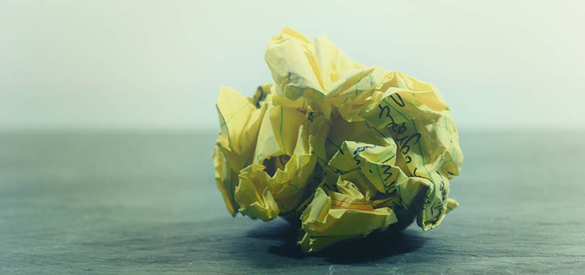 A crumpled piece of paper.