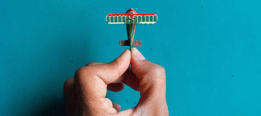 A small toy airplane.