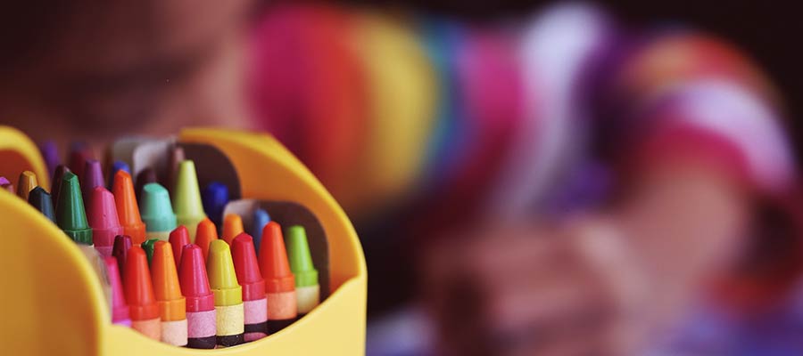 A box of crayons.