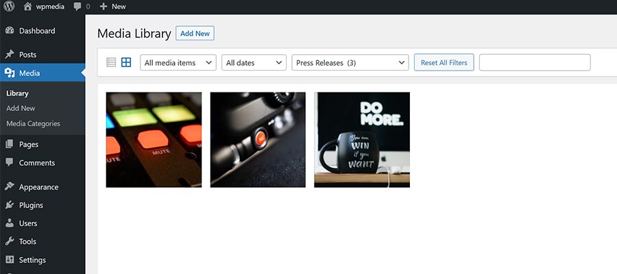Categorizing media makes it easier to find later on.