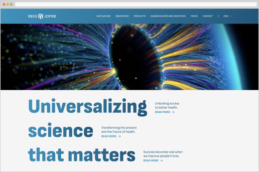 Reig Jofre: digital transformation website by Ensegna